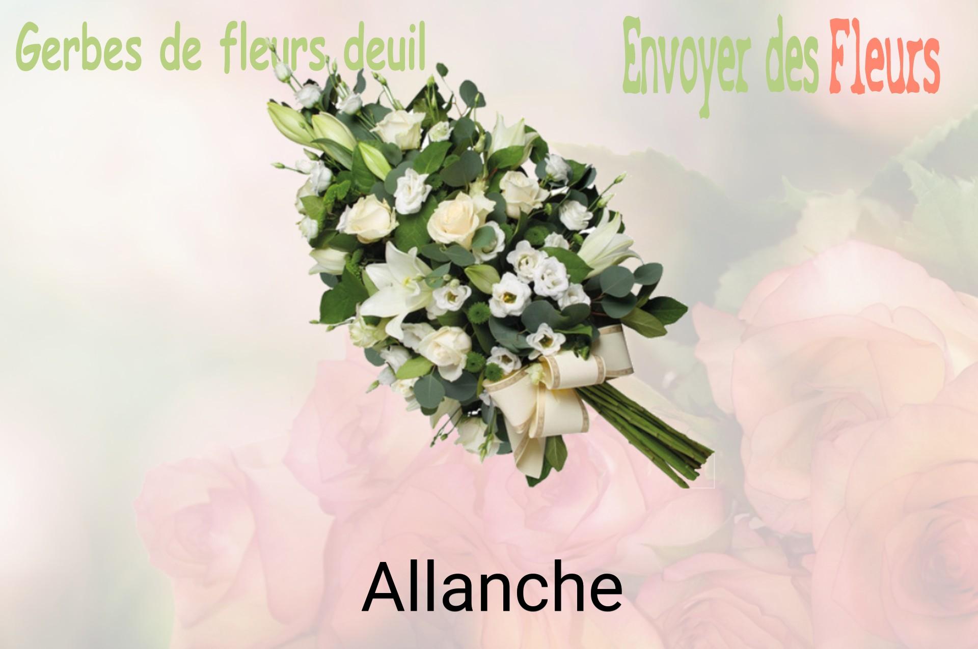 Gerbe de fleurs de deuil livrée à Allanche